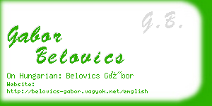 gabor belovics business card